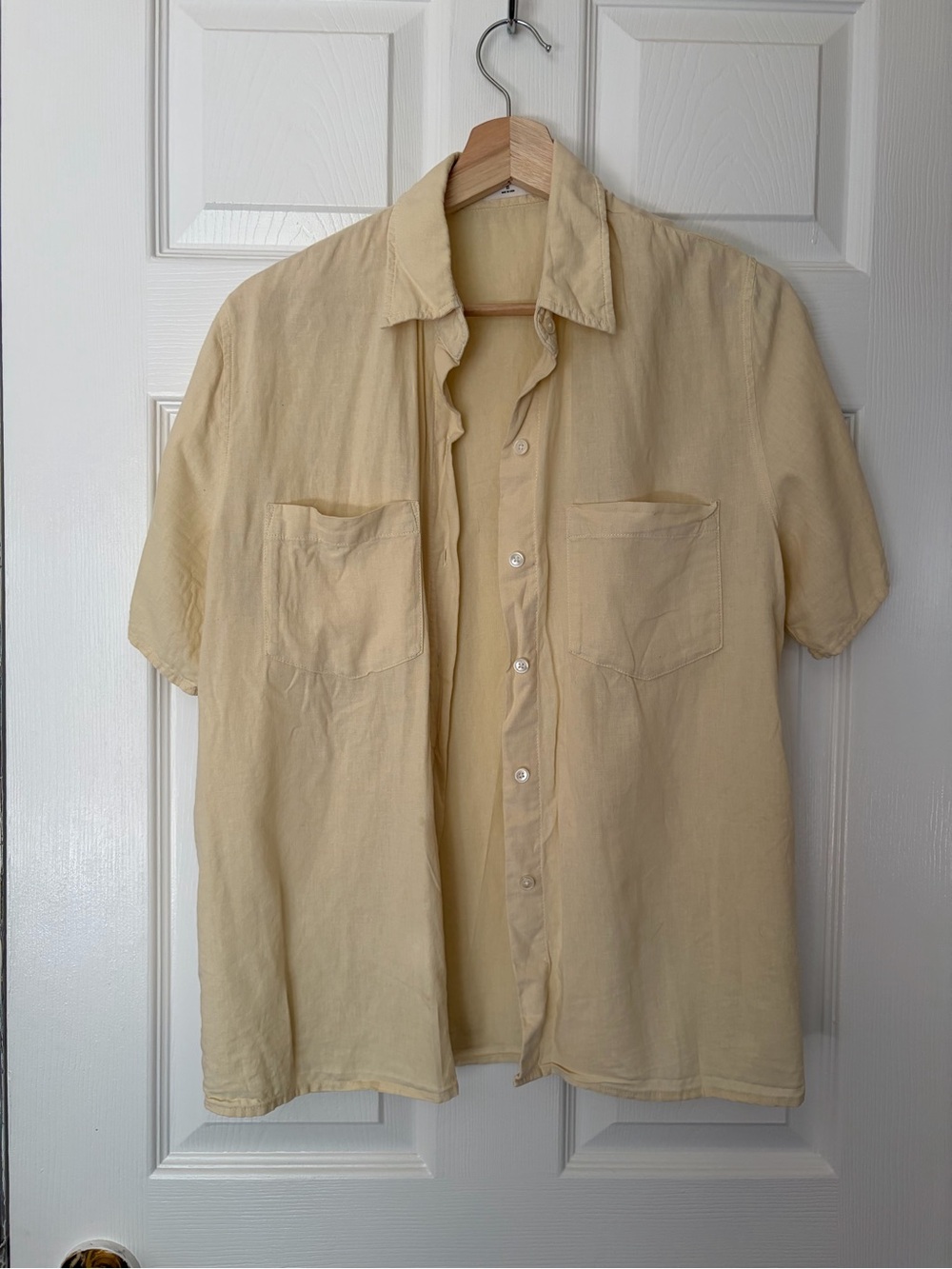 Wilfred Short-Sleeve Button-Down Shirt Butter Yellow
